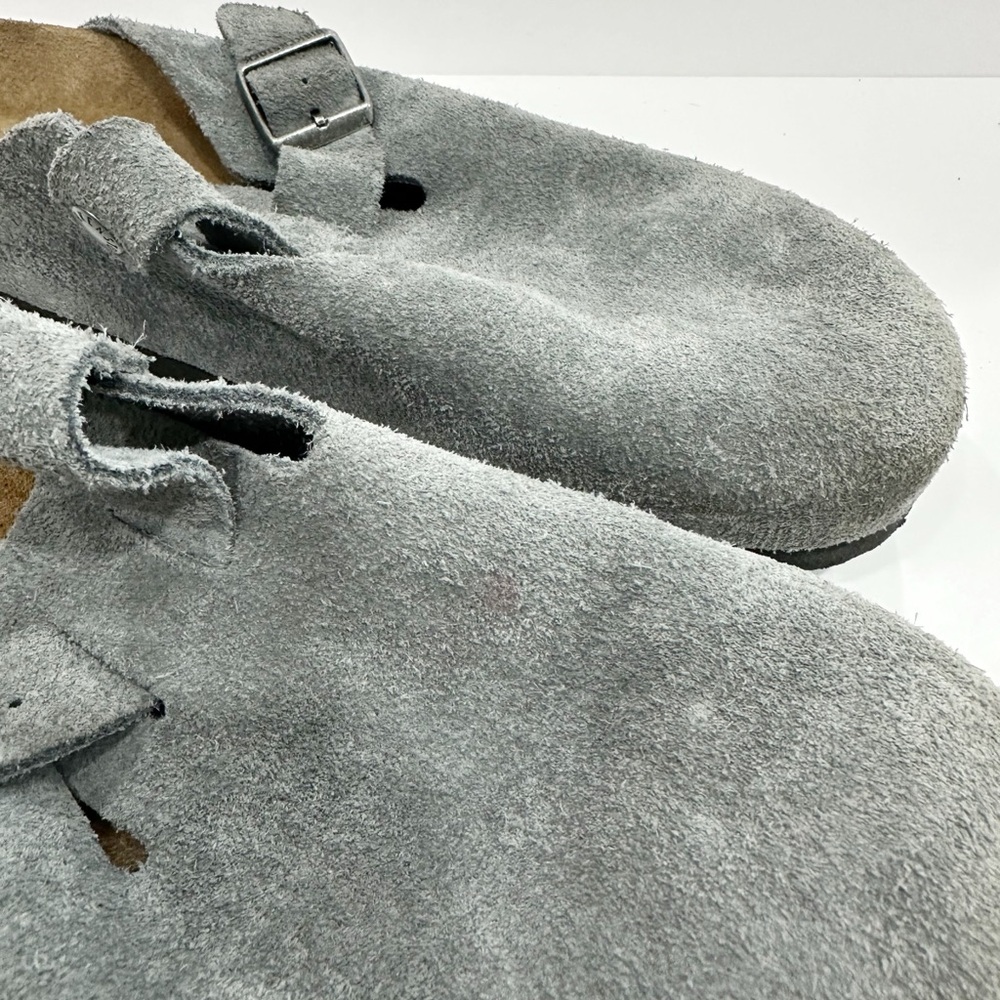 Birkenstock SoftBed Boston Clogs Soft Suede Men’s Sandals - Picture 3 of 8